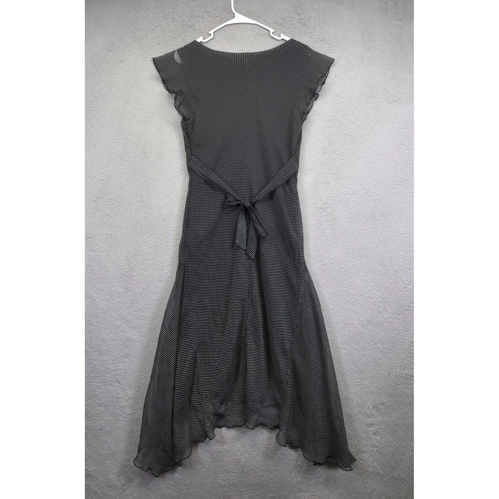 Y2K Jonathan Martin Babydoll Dress Women 12 Black Butterfly Polka Dot Asymmetric - Picture 6 of 16